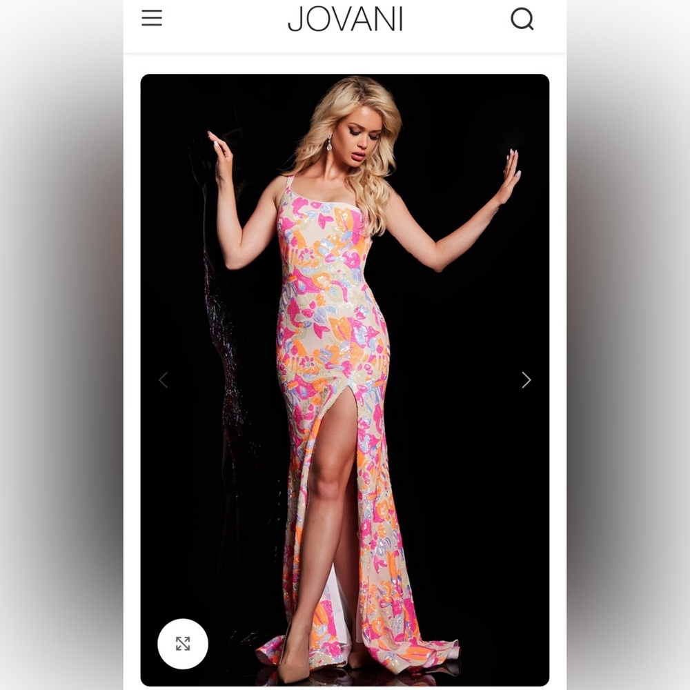 Jovani 26131 Pink/Orange Prom Dress Size 00 - Picture 7 of 10